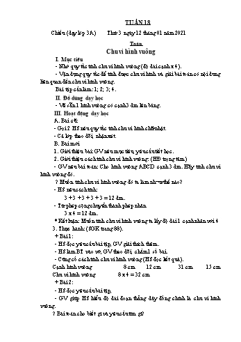 Kế hoạch bài dạy Lớp 3 - Tuần 18 - Năm học 2020-2021 - Phạm Thị Thanh Châu