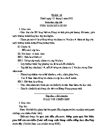 Kế hoạch bài dạy Lớp 3 - Tuần 20 - Năm học 2021-2022 - Cao Thị Hảo