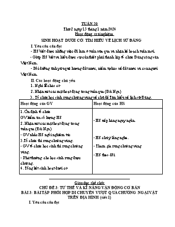 Kế hoạch bài dạy Lớp 3 - Tuần 20 - Năm học 2023-2024 - Cao Thị Hảo