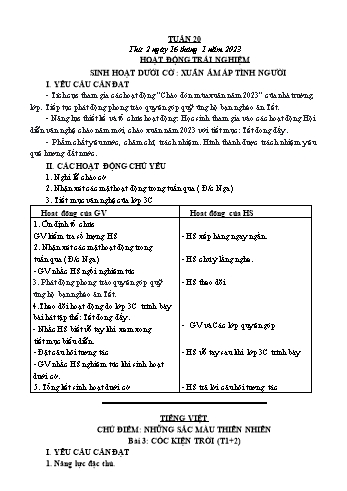 Kế hoạch bài dạy Lớp 3 - Tuần 20 - Năm học 2023-2024 - Lường Thị Nghĩa
