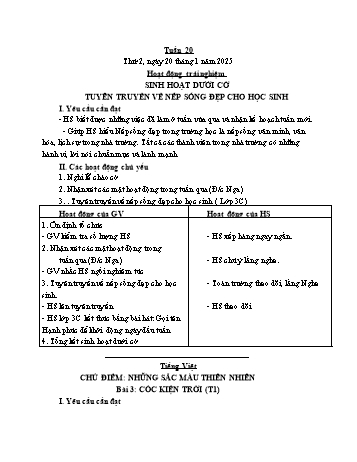 Kế hoạch bài dạy Lớp 3 - Tuần 20 - Năm học 2024-2025 - Cao Thị Hảo