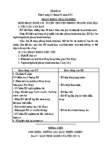 Kế hoạch bài dạy Lớp 3 - Tuần 22 - Năm học 2022-2023 - Lường Thị Nghĩa