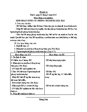 Kế hoạch bài dạy Lớp 3 - Tuần 22 - Năm học 2024-2025 - Cao Thị Hảo