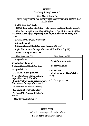 Kế hoạch bài dạy Lớp 3 - Tuần 25 - Năm học 2022-2023 - Đặng Thị Cẩm Thành