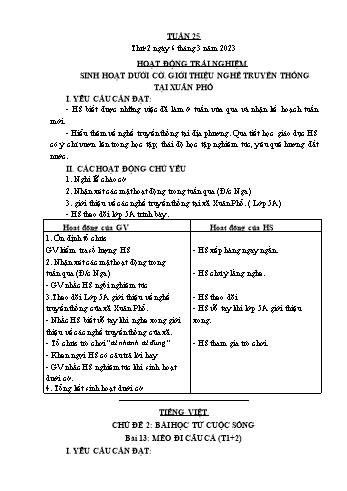 Kế hoạch bài dạy Lớp 3 - Tuần 25 - Năm học 2022-2023 - Lường Thị Nghĩa