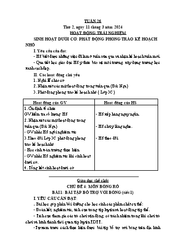Kế hoạch bài dạy Lớp 3 - Tuần 26 - Năm học 2023-2024 - Cao Thị Hảo