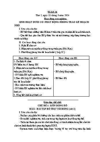 Kế hoạch bài dạy Lớp 3 - Tuần 26 - Năm học 2023-2024 - Lường Thị Nghĩa