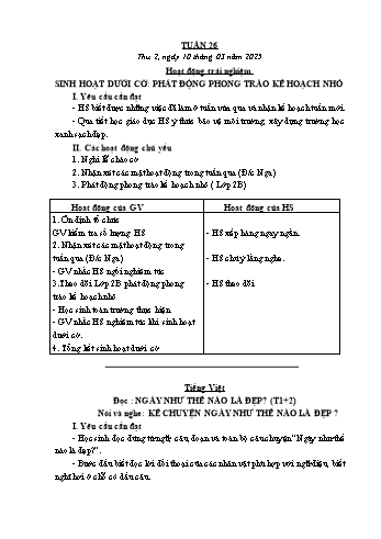 Kế hoạch bài dạy Lớp 3 - Tuần 26 - Năm học 2024-2025 - Bùi Thị Thúy Hà
