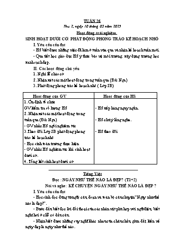 Kế hoạch bài dạy Lớp 3 - Tuần 26 - Năm học 2024-2025 - Cao Thị Hảo