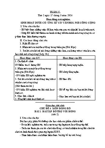 Kế hoạch bài dạy Lớp 3 - Tuần 27 - Năm học 2023-2024 - Lường Thị Nghĩa