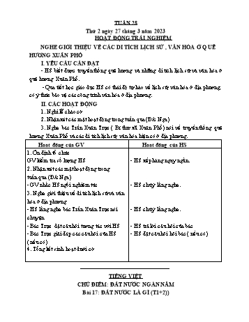 Kế hoạch bài dạy Lớp 3 - Tuần 28 - Năm học 2022-2023 - Lường Thị Nghĩa