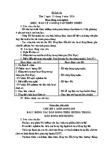 Kế hoạch bài dạy Lớp 3 - Tuần 28 - Năm học 2023-2024 - Lường Thị Nghĩa