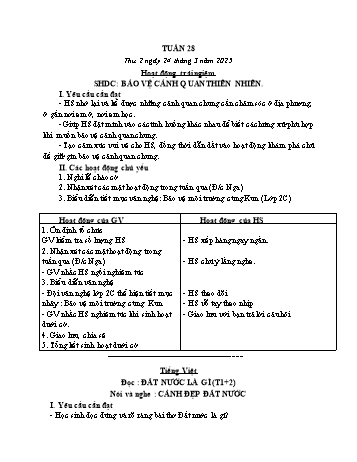 Kế hoạch bài dạy Lớp 3 - Tuần 28 - Năm học 2024-2025 - Bùi Thị Thúy Hà