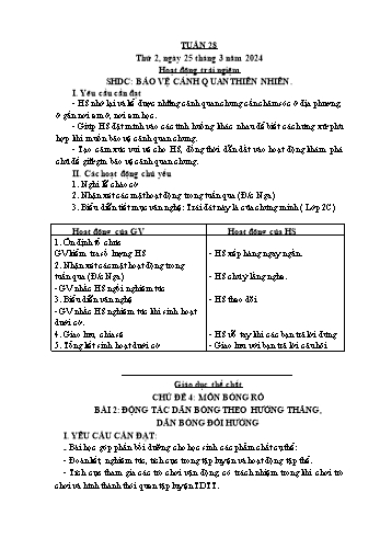 Kế hoạch bài dạy Lớp 3 - Tuần 28 - Năm học 2024-2025 - Cao Thị Hảo