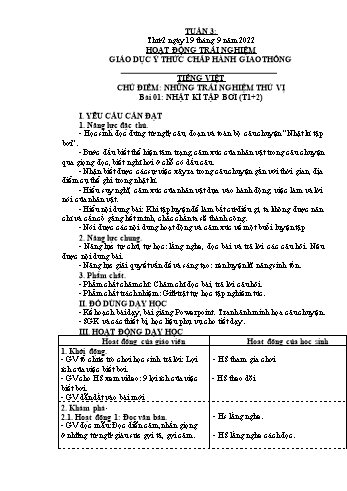 Kế hoạch bài dạy Lớp 3 - Tuần 3 - Năm học 2022-2023 - Đặng Thị Cẩm Thành
