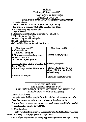 Kế hoạch bài dạy Lớp 3 - Tuần 3 - Năm học 2023-2024 - Cao Thị Hảo