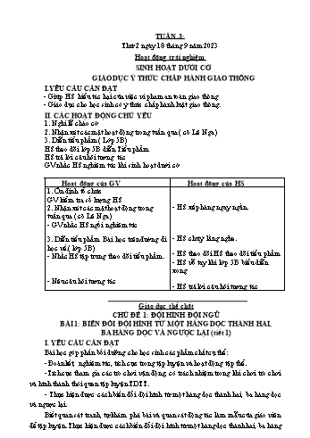 Kế hoạch bài dạy Lớp 3 - Tuần 3 - Năm học 2023-2024 - Lường Thị Nghĩa