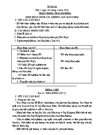 Kế hoạch bài dạy Lớp 3 - Tuần 30 - Năm học 2022-2023 - Lường Thị Nghĩa