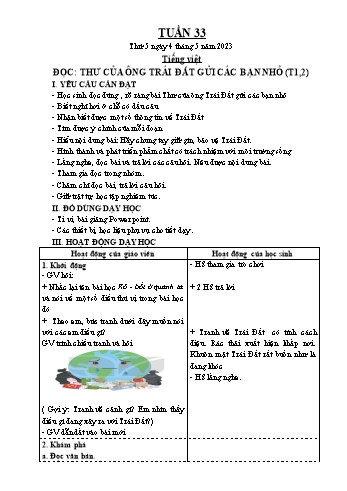Kế hoạch bài dạy Lớp 3 - Tuần 33 - Năm học 2022-2023 - Đặng Thị Cẩm Thành
