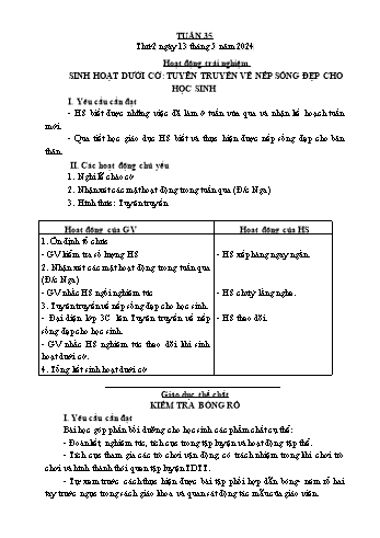 Kế hoạch bài dạy Lớp 3 - Tuần 35 - Năm học 2023-2024 - Lường Thị Nghĩa