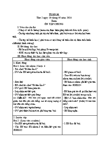 Kế hoạch bài dạy Lớp 3 - Tuần 36 - Năm học 2023-2024 - Lường Thị Nghĩa