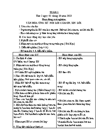 Kế hoạch bài dạy Lớp 3 - Tuần 5 - Năm học 2023-2024 - Lường Thị Nghĩa
