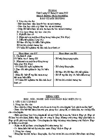 Kế hoạch bài dạy Lớp 3 - Tuần 6 - Năm học 2022-2023 - Đặng Thị Cẩm Thành