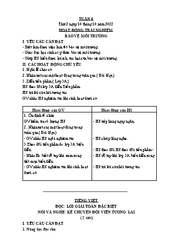 Kế hoạch bài dạy Lớp 3 - Tuần 6 - Năm học 2022-2023 - Lường Thị Nghĩa