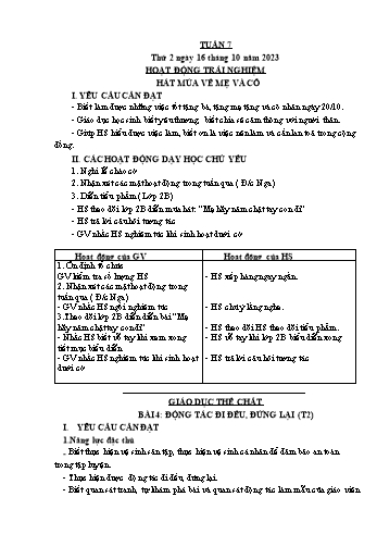 Kế hoạch bài dạy Lớp 3 - Tuần 7 - Năm học 2023-2024 - Lường Thị Nghĩa