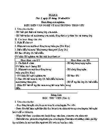 Kế hoạch bài dạy Lớp 3 - Tuần 8 - Năm học 2024-2025 - Cao Thị Hảo