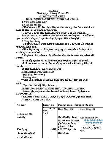 Kế hoạch bài dạy Lớp 3 - Tuần 8 (Thứ 4+5+6) - Năm học 2022-2023