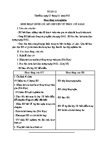 Kế hoạch bài dạy Lớp 4 - Tuần 11 - Năm học 2023-2024 - Nguyễn Thanh Mai