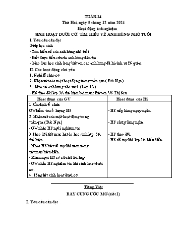 Kế hoạch bài dạy Lớp 4 - Tuần 14 - Năm học 2024-2025 - Lường Thị Nghĩa