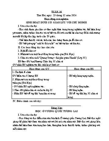 Kế hoạch bài dạy Lớp 4 - Tuần 16 - Năm học 2024-2025 - Lường Thị Nghĩa