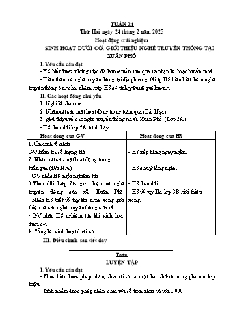 Kế hoạch bài dạy Lớp 4 - Tuần 24 - Năm học 2024-2025 - Lường Thị Nghĩa