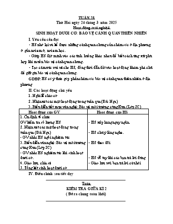 Kế hoạch bài dạy Lớp 4 - Tuần 28 - Năm học 2024-2025 - Lường Thị Nghĩa