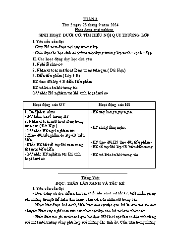 Kế hoạch bài dạy Lớp 4 - Tuần 3 - Năm học 2024-2025 - Lường Thị Nghĩa