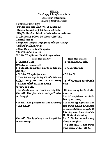 Kế hoạch bài dạy Lớp 4 - Tuần 6 - Năm học 2023-2024 - Nguyễn Thanh Mai