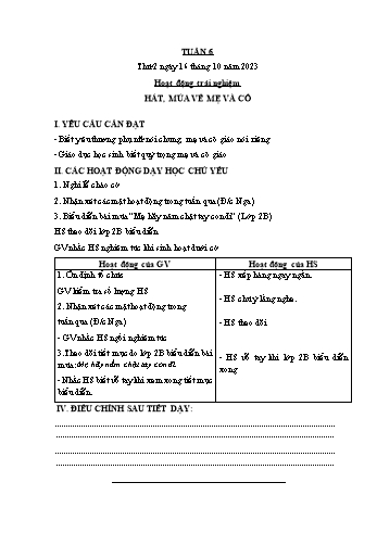 Kế hoạch bài dạy Lớp 4 - Tuần 7 - Năm học 2023-2024 - Nguyễn Thanh Mai