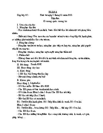 Kế hoạch bài dạy Lớp 4 - Tuần 8 - Năm học 2021-2022 - Phạm Thị Thanh Châu