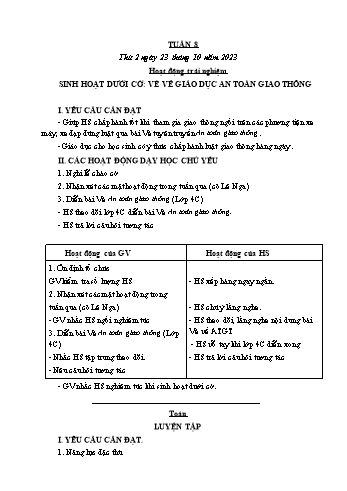 Kế hoạch bài dạy Lớp 4 - Tuần 8 - Năm học 2023-2024 - Nguyễn Thanh Mai