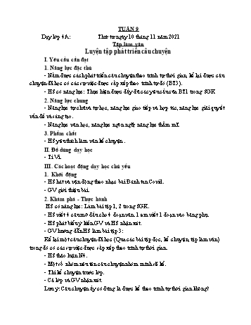 Kế hoạch bài dạy Lớp 4 - Tuần 9 - Năm học 2021-2022 - Phạm Thị Thanh Châu
