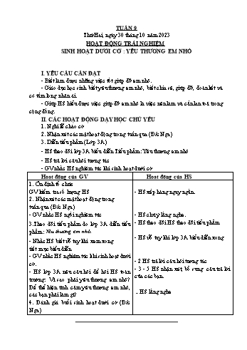 Kế hoạch bài dạy Lớp 4 - Tuần 9 - Năm học 2023-2024 - Nguyễn Thanh Mai