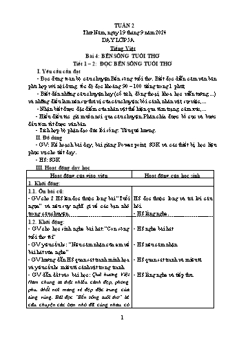 Kế hoạch bài dạy Lớp 5 - Tuần 2 - Năm học 2024-2025 - Lê Thị Thu Hằng
