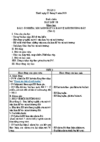 Kế hoạch bài dạy Lớp 5 - Tuần 3 - Năm học 2024-2025 - Lê Thị Thu Hằng