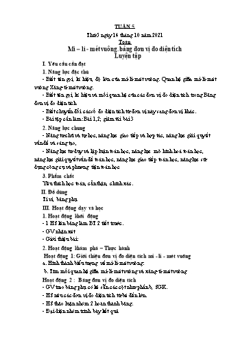 Kế hoạch bài dạy Lớp 5 - Tuần 5 - Năm học 2021-2022 - Phạm Thị Thanh Châu