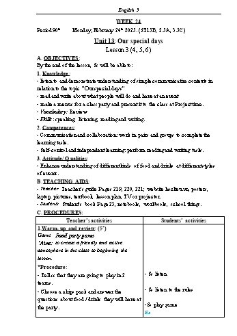 Kế hoạch bài dạy Tiếng Anh Lớp 5 (Global Success) - Tuần 24 - Năm học 2024-2025 - Phạm Thị Kim Khánh