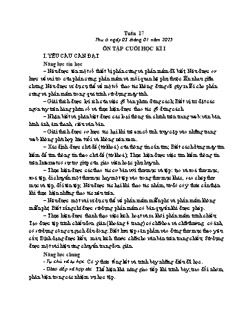 Kế hoạch bài dạy Tin học Lớp 4 - Tuần 17, Bài: Ôn tập cuối học kì I - Năm học 2024-2025 - Trần Thị Long