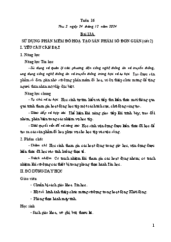 Kế hoạch bài dạy Tin học Lớp 5 - Bài 13A: Sử dụng phần mềm đồ hoạ tạo sản phẩm số đơn giản (Tiết 2) - Năm học 2024-2025 - Trần Thị Long