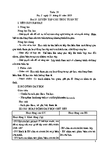Kế hoạch bài dạy Tin học Lớp 5 - Bài 15: Luyện tập cấu trúc tuần tự - Năm học 2024-2025 - Trần Thị Long